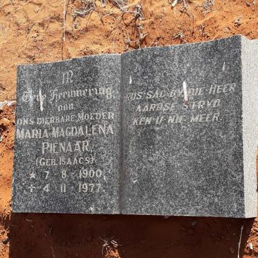 PIENAAR Maria Magdalena nee ISAACS 1900-1977