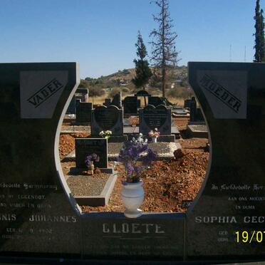 CLOETE Theunis Johannes 1902-1974 &amp; Sophia Cecilia 190?-198?
