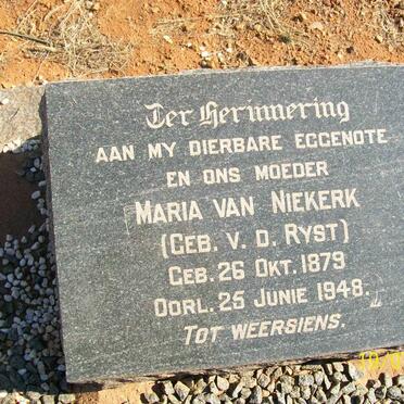 NIEKERK Maria, van nee V.D. RYST 1879-1948