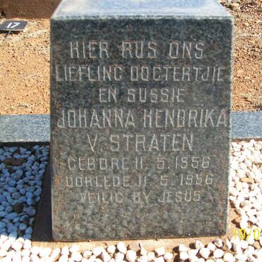STRATEN Johanna Hendrika, v. 1956-1956
