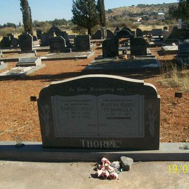 THORPE Samuel Joseph 1912-1985 &amp; Martha Maria Petronella 1917-