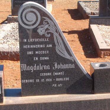 VERMEULEN Magdalena Johanna nee MANS 1931-