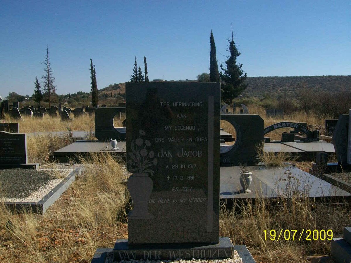 WESTHUIZEN Jan Jacob, van der 1971-1991