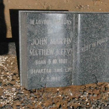 KEEVY John Martin Mathew 1881-1960