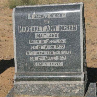 INGRAM Margaret Ann nee MAITLAND 1872-1947