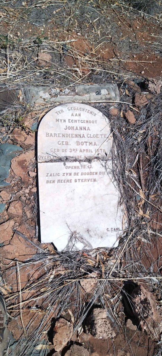 CLOETE Johanna Barendienna nee BOTMA 1878-?