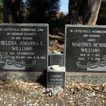 WILLIAMS Martinus Hendrik 1912-1989 &amp; Helena Johanna E. ESTERHUIZEN 1917-1967 :: WILLIAMS Jan Martinus Benade 1938-2012