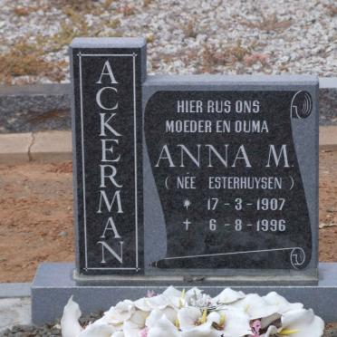 ACKERMAN Anna M. nee ESTERHUYSEN 1907-1996