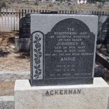 ACKERMAN Johannes P. 1895-1959 &amp; Annie 1911-1996