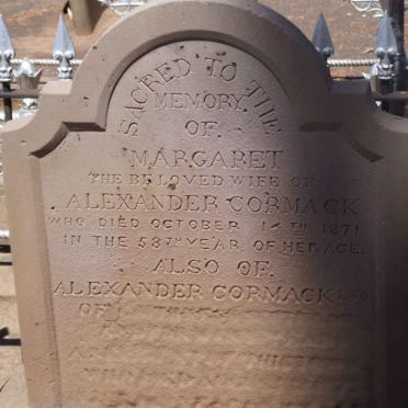 CORMACK Alexander -1877 &amp; Margaret -1871