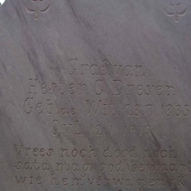 DREYER Hester nee DE WIT 1835-1919