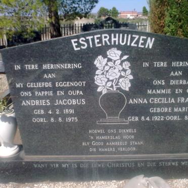 ESTERHUIZEN Andries Jacobus 1891-1975 &amp; Anna Cecilia Francina MARITZ 1922-1998