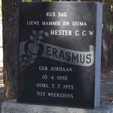 ERASMUS Hester C.C.W. nee JORDAAN 1892-1973
