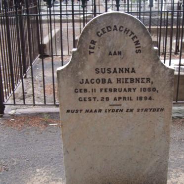 HIEBNER Susanna Jacoba 1860-1894