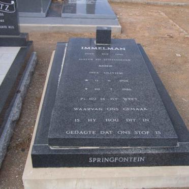 IMMELMAN Annie nee OLIVIER 1906-1986