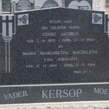 KERSOP Georg Jacobus 1879-1964 &amp; Maria Margaretha Magdalena JORDAAN 1882-1964