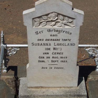 LONGLAND Susanna nee DE WIT 1849-1925
