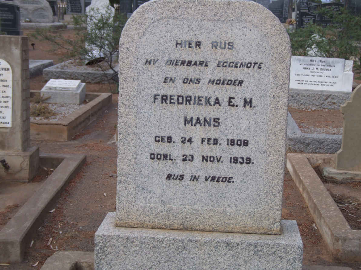 MANS Fredrieka E.M. 1908-1939