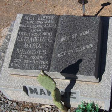 MEINTJES Elizabeth Maria nee VISSER 1888-1979