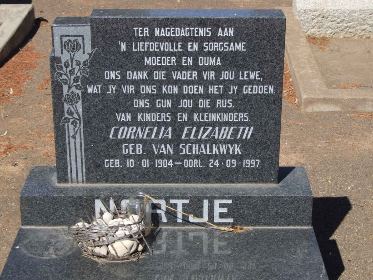 NORTJE Cornelia Elizabeth nee VAN SCHALKWYK 1904-1997