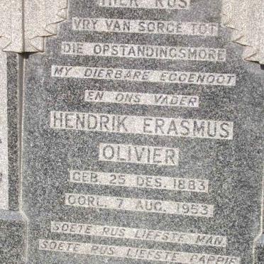 OLIVIER Hendrik Erasmus 1883-1953