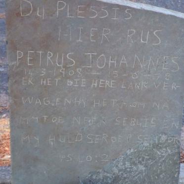 PLESSIS Petrus Johannes, du 1908-1972