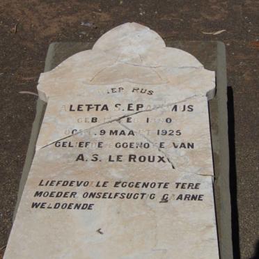 ROUX Aletta S. Erasmus, le 1880-1925