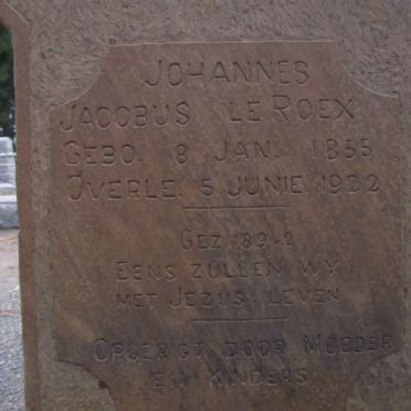 ROEX Johannes Jacobus, le 1855-1922