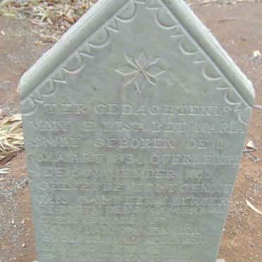 ROEX Gabreel, le 1830-??  &amp; Lisabet Maria SMIT 1834-1900