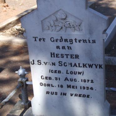 SCHALKWYK J.S., van nee LOUW 1872-1934