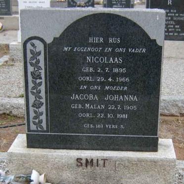 SMIT Nicolaas 1895-1966 &amp; Jacoba Johanna MALAN 1905-1981