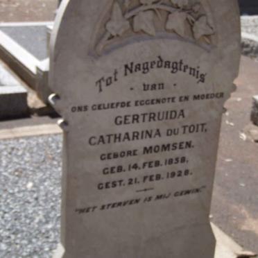 TOIT Gertruida Catharina, du nee MOMSEN 1858-192?