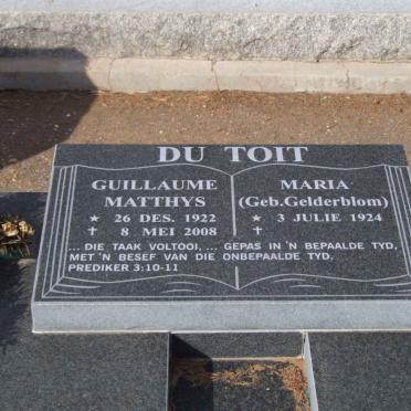 TOIT Guillaume Matthys, du 1922-2008 &amp; Maria GELDERBLOM 1924-