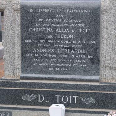 TOIT Andries Gerhardus, du 1895-1967 &amp; Christina Alida THERON 1898-1959