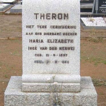 THERON Maria Elizabeth nee VAN DER MERWE 1897-1984