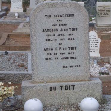 TOIT Jacobus J., du 1864-1945 &amp; Anna G.F. 1873-1950