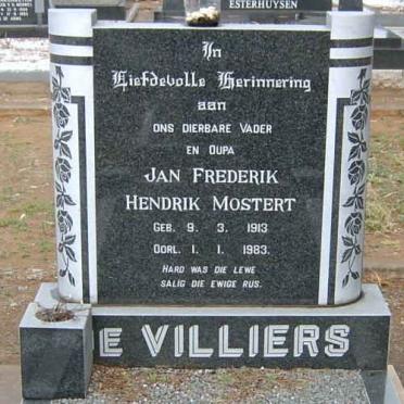 VILLIERS Jan Frederik Hendrik Mostert, de 1913-1983
