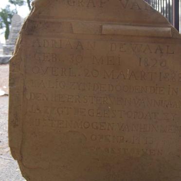 WAAL Adriaan, De 182?-1888