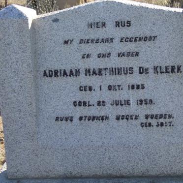 KLERK Adriaan Marthinus, de 1885-1950