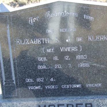 KLERK Elizabeth S.J., de nee VIVIERS 1883-1969