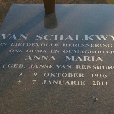 SCHALKWYK Anna Maria, van nee JANSE VAN RENSBURG 1916-2011