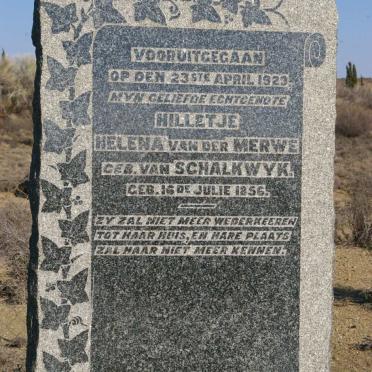 MERWE Hilletje Helena, van der nee VAN SCHALKWYK 1856-1923