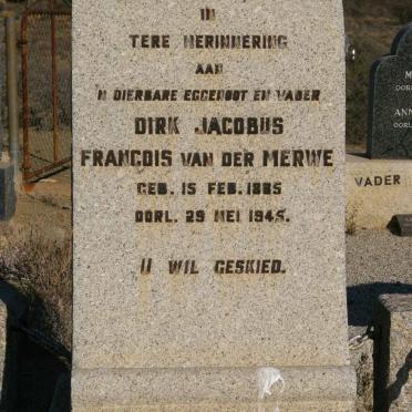 MERWE Dirk Jacobus Francois, van der 1885-1945