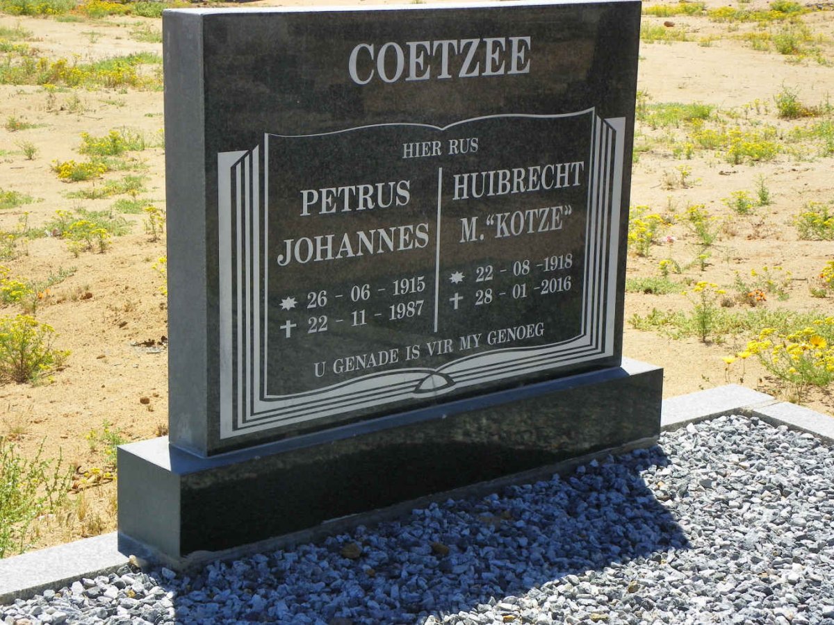 COETZEE Petrus Johannes 1915-1987 &amp; Huibrecht M. KOTZE 1918-2016