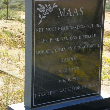 MAAS Hannie 1918-1996