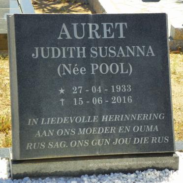 AURET Judith Susanna nee POOL 1933-2016