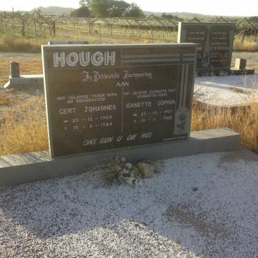 HOUGH Gert Johannes 1903-1984 &amp; Jeanette Sophia 1907-1982