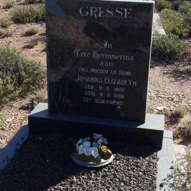 GRESSE Lukas Marthinus 1897-1953 &amp; Johanna Elizabeth 1902-1986