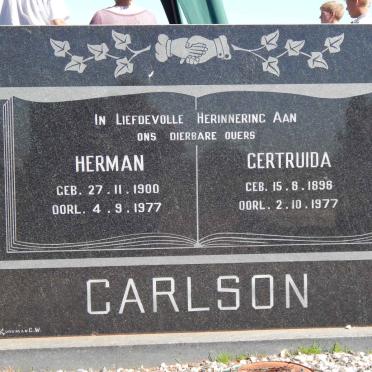 CARLSON Herman 1900-1977 &amp; Gertruida 1898-1977