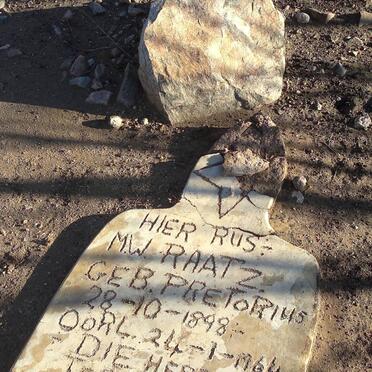 RAATZ M.W. nee PRETORIUS 1898-1964